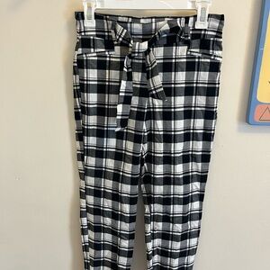 Black and White Plaid Business Pants
